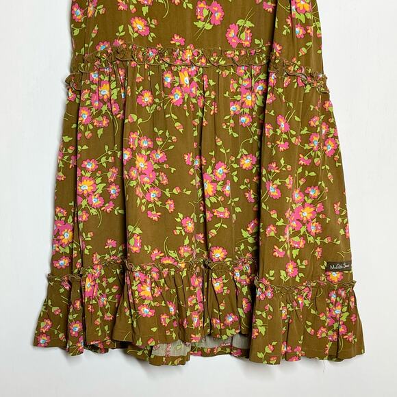 NEW Matilda Jane Tank Top Women's Size Medium Brown On A Whim Floral Ruffle Hem - Picture 6 of 10